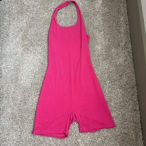 Amazon Pink Jumpsuit Halter Neck Stretchy